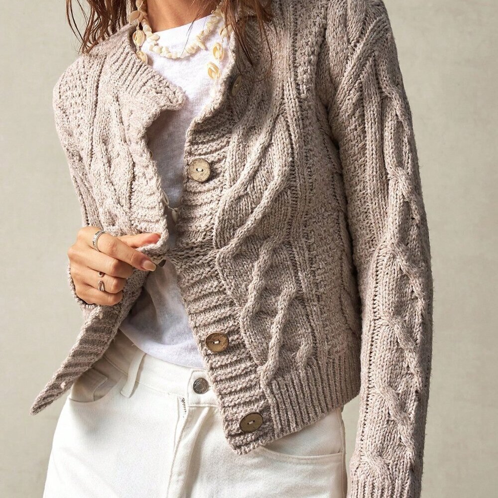 Apricot Boho Women's Loose Fit Long Sleeve Cardigan - Picture 7 of 8